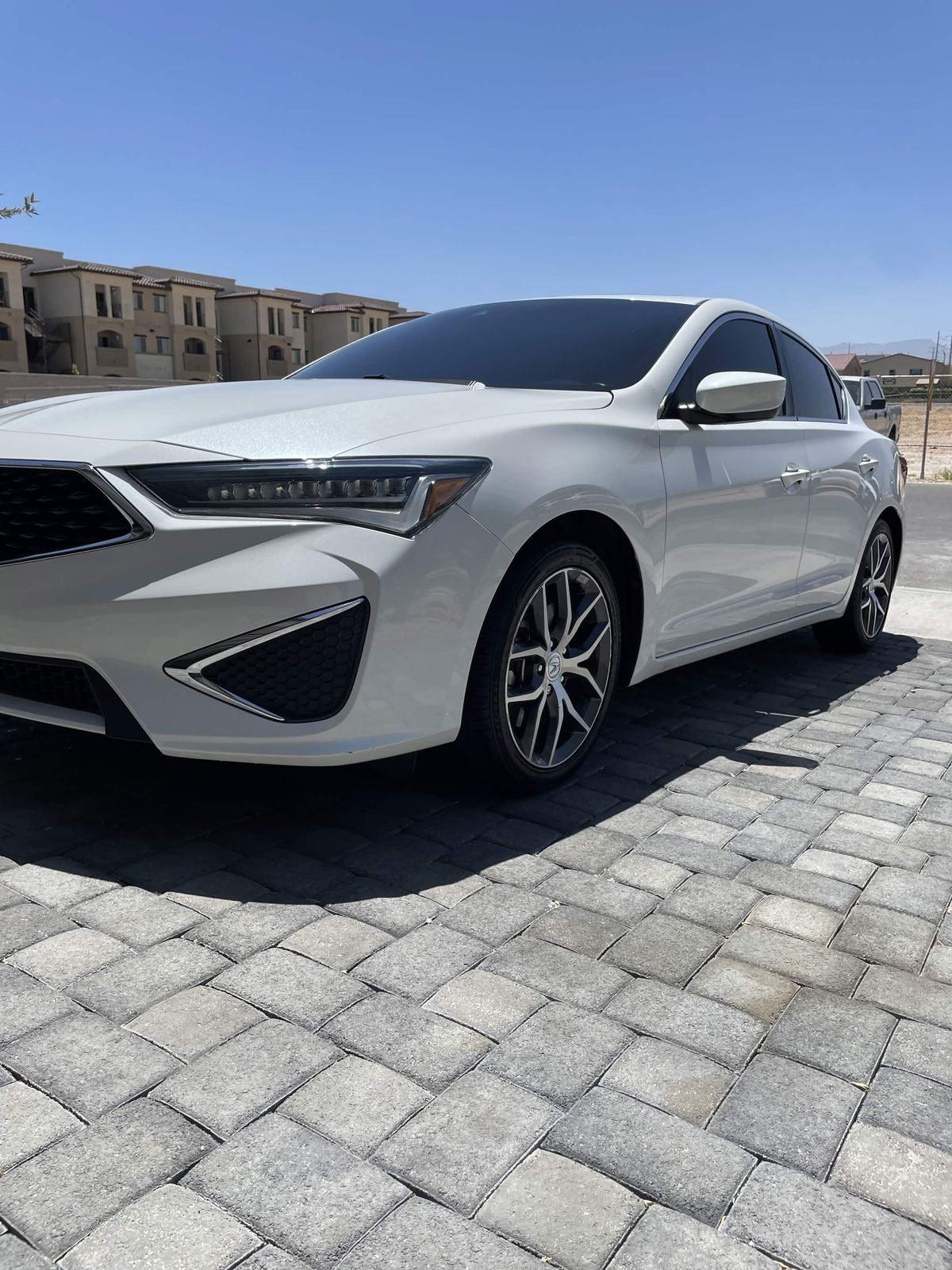 White Acura sedan after exterior detail in Las Vegas